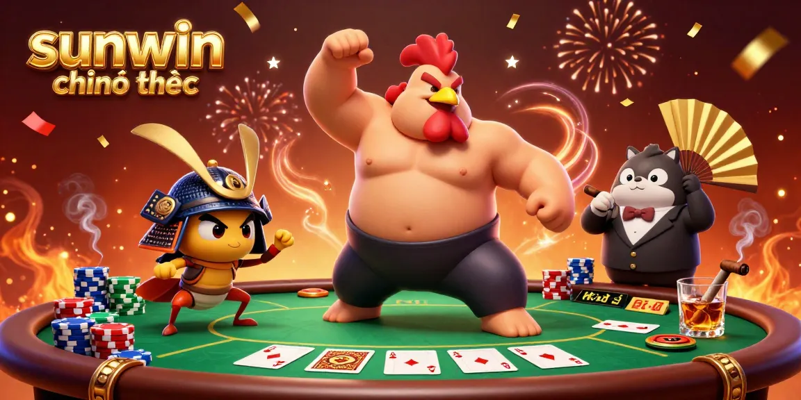 Experience the excitement at sunwin chính thức with a vibrant 3D casino scene showcasing thrilling poker elements.