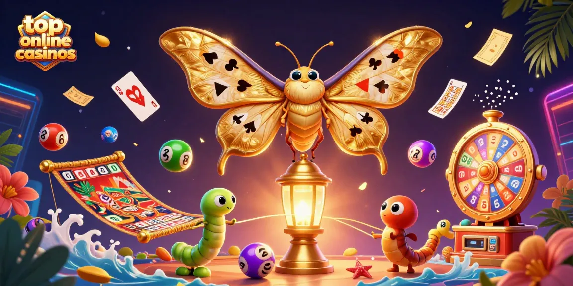 Engage with top online casinos through vibrant 3D imagery showcasing casino excitement and lottery fun.