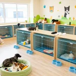 Pet Boarding Cages in a vibrant animal shelter showcasing a secure and welcoming environment for pets.
